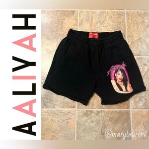 PALACE AALIYAH Black Athletic Shorts w Elastic Waistband -Retro, 90s,Vintage-